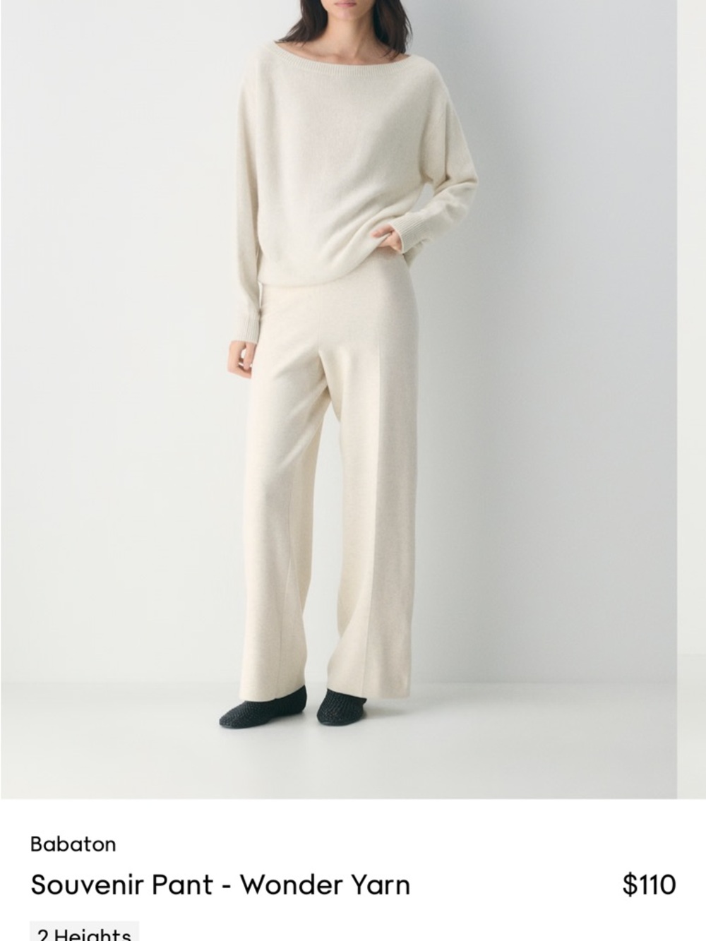 Babaton Wide-Leg Knit Pants in Cream